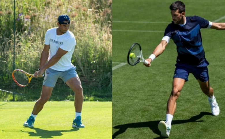 Wimbledon - Djokovic et Nadal ont tapé les premières balles ce lundi
